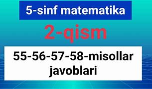 Matematika 5 Sinf Javoblari 2020 1 Qism